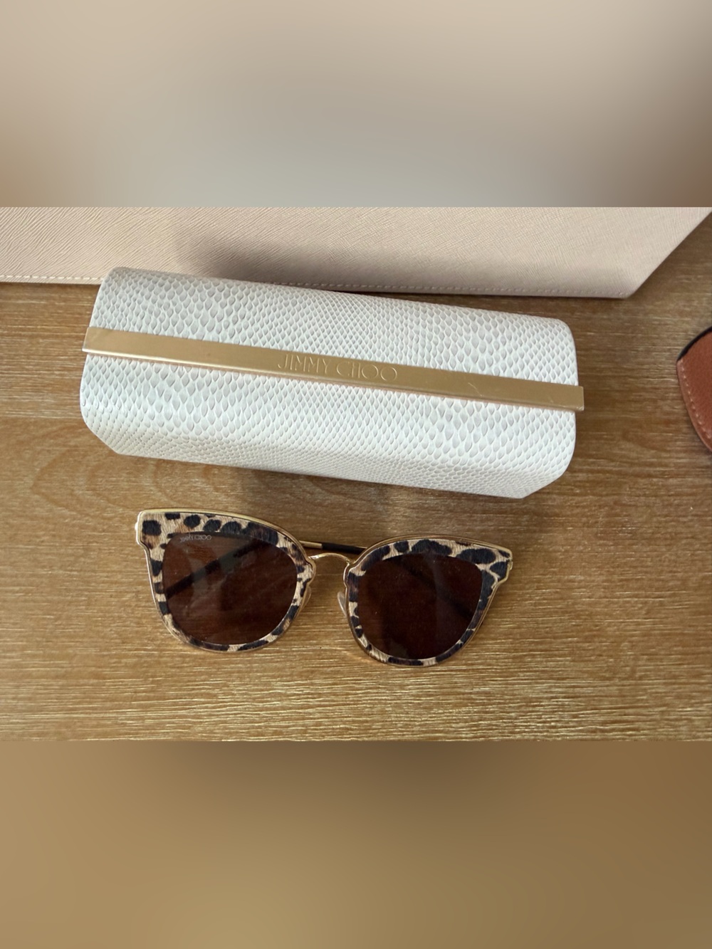Jimmy Choo Leopard Print Women’s Sunglasses with Brown Lenses